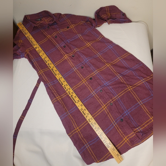 Toad & Co Button Up Re-form Flannel Shirtdress Belted Shirt Dress sz S - Picture 5 of 8